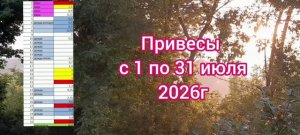 Привесы мёда с 1 по 31 июля 2026г.