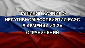 Пашинян заявил о негативном восприятии ЕАЭС в Армении из-за ограничений