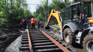 В районе остановки «Вагонное депо» заменили 100 метров рельсового пути