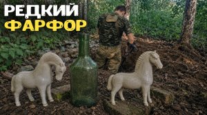 ШУРФ СТАРОЙ ПОМОЙКИ С МЕТАЛЛОИСКАТЕЛЕМ! Нашёл редкий фарфор и старинную бутылку
