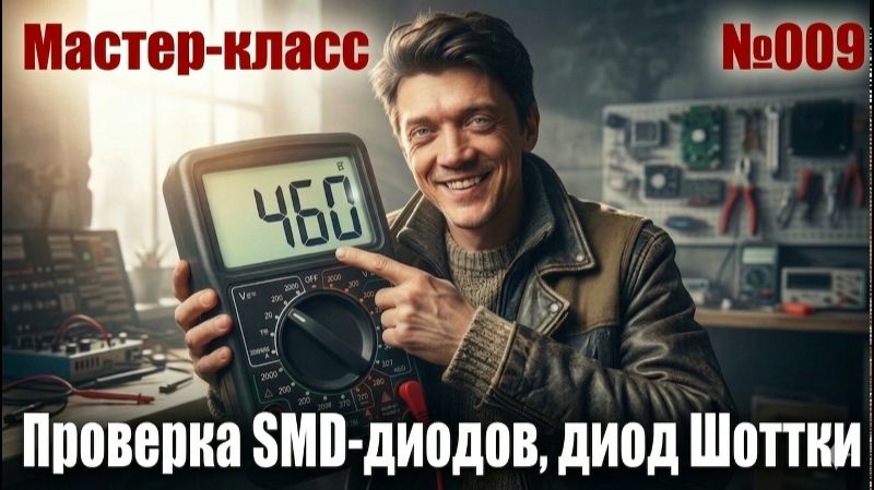 009 Электронные компоненты проверка SMD-диодов с помощью мультиметра  как проверить диод Шотткии