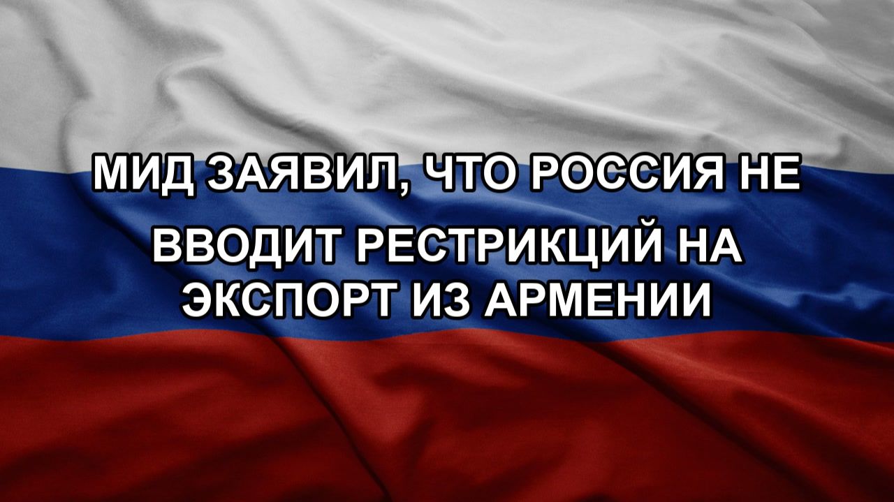 МИД заявил что Россия не вводит рестрикций на экспорт из Армении