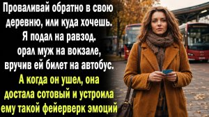 Муж вручил жене билет со словами: - Тебе пора в деревню обратно! А спустя сутки с трудом верил в
