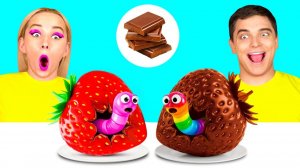 Челлендж. Шоколадная Еда vs Настоящая еда # Потрясающие Кулинарные Рецепты Fun Challenge
