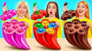 Мармеладная еда vs Настоящая еда vs Шоколадная еда Челлендж # Вкусные Кухонные Лайфхаки от Mult