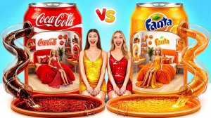 Строим Удивительный Кукольный Домик Кока-Кола vs Фанта # Креативные Лайфхаки Для Декора