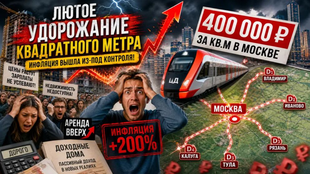ЛЮТОЕ УДОРОЖАНИЕ КВАДРАТНОГО МЕТРА (400 ТЫСЯЧ РУБЛЕЙ В МОСКВЕ) / АРЕНДА, ДОХОДНЫЕ ДОМА / ИНФЛЯЦИЯ