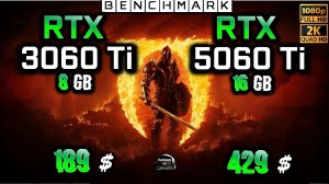 RTX 3060 Ti 8GB vs RTX 5060 Ti 16GB / Test / 1080p - 1440p  / in 8 Games / Ryzen 7 9800X3D