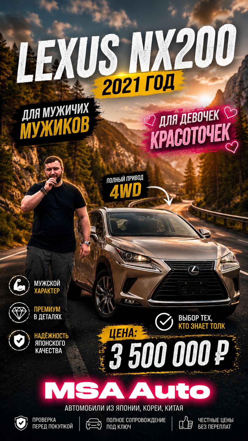 Lexus NX. Автомобиль для мужичих мужиков и девочек красоточек.