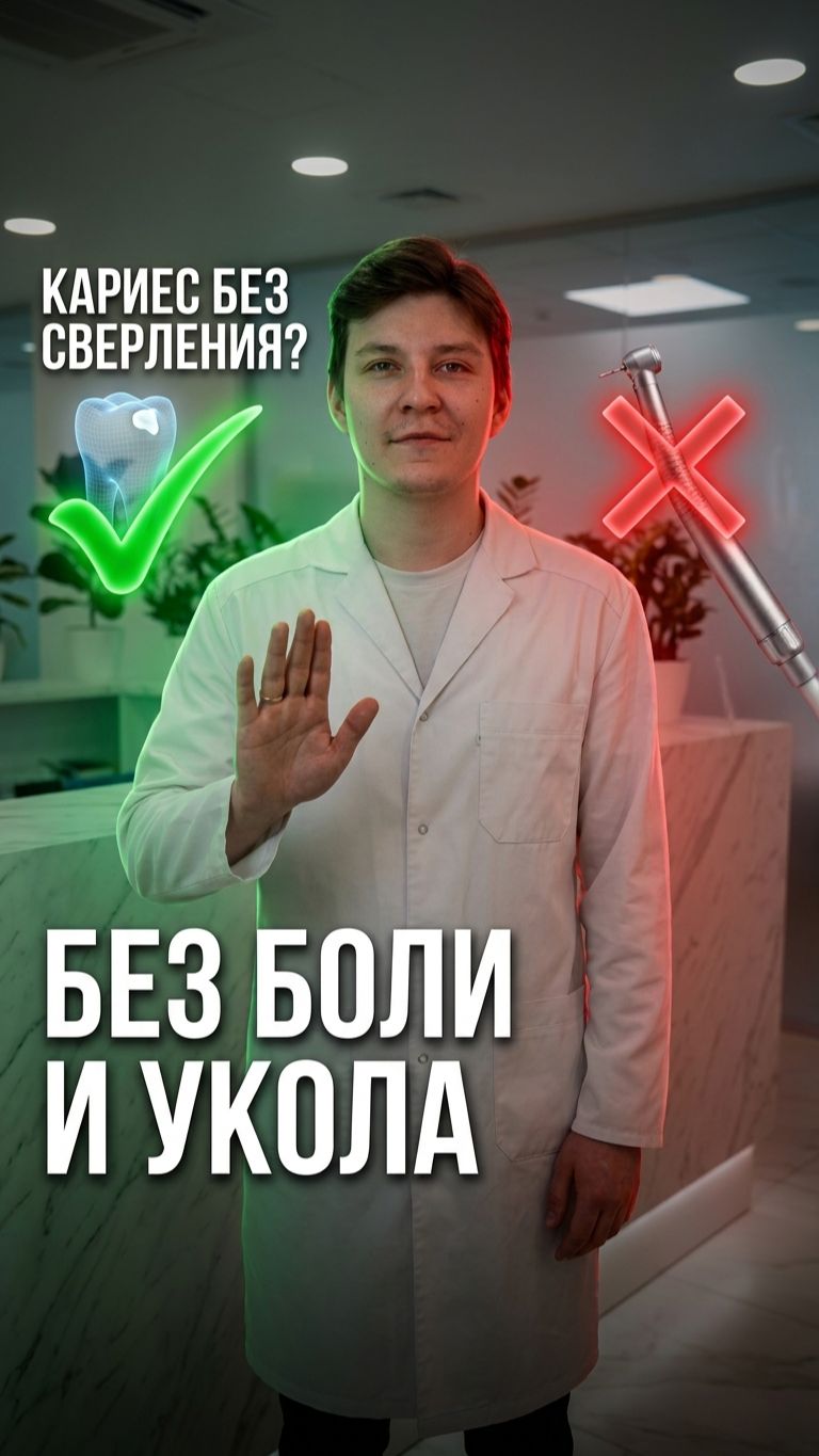 Кариес лечат БЕЗ сверла 🦷