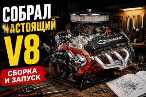 Собираю настоящий двигатель V8 | Сборка и запуск