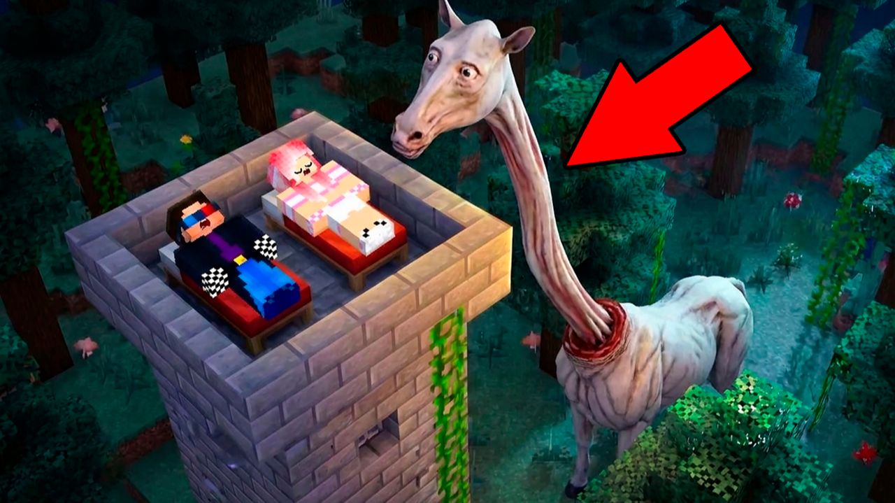🦄ВЫЖИВАНИЕ НА БАШНЕ ПРОТИВ ДЛИННОЙ ЛОШАДИ В МАЙНКРАФТ! ШЕДИ MINECRAFT
