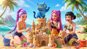 🐱 День на Пляже - Хантрикс и Дерпи Тигр был ТАКИМ ДРУЖЕЛЮБНЫМ! 🌅💖 | Кейпоп-охотницы на демонов