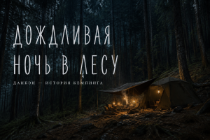 Один в дождливом лесу: ночь у костра