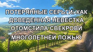 ПОТЕРЯННЫЕ СЕРЬГИ: КАК ДОВЕДЕННАЯ НЕВЕСТКА ОТОМСТИЛА СВЕКРОВИ МНОГОЛЕТНЕЙ ЛОЖЬЮ