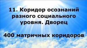 11. КОРИДОР ОСОЗНАНИЙ РАЗНОГО СОЦИАЛЬНОГО УРОВНЯ. ДВОРЕЦ. 400 матричных коридоров #наянабелосвет