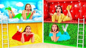 Секретные Домики под Кроватью Четыре Цвета Челлендж # Смешные Челленджи