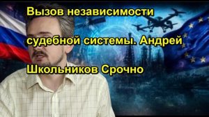Вызов независимости судебной системы. Андрей Школьников Срочно