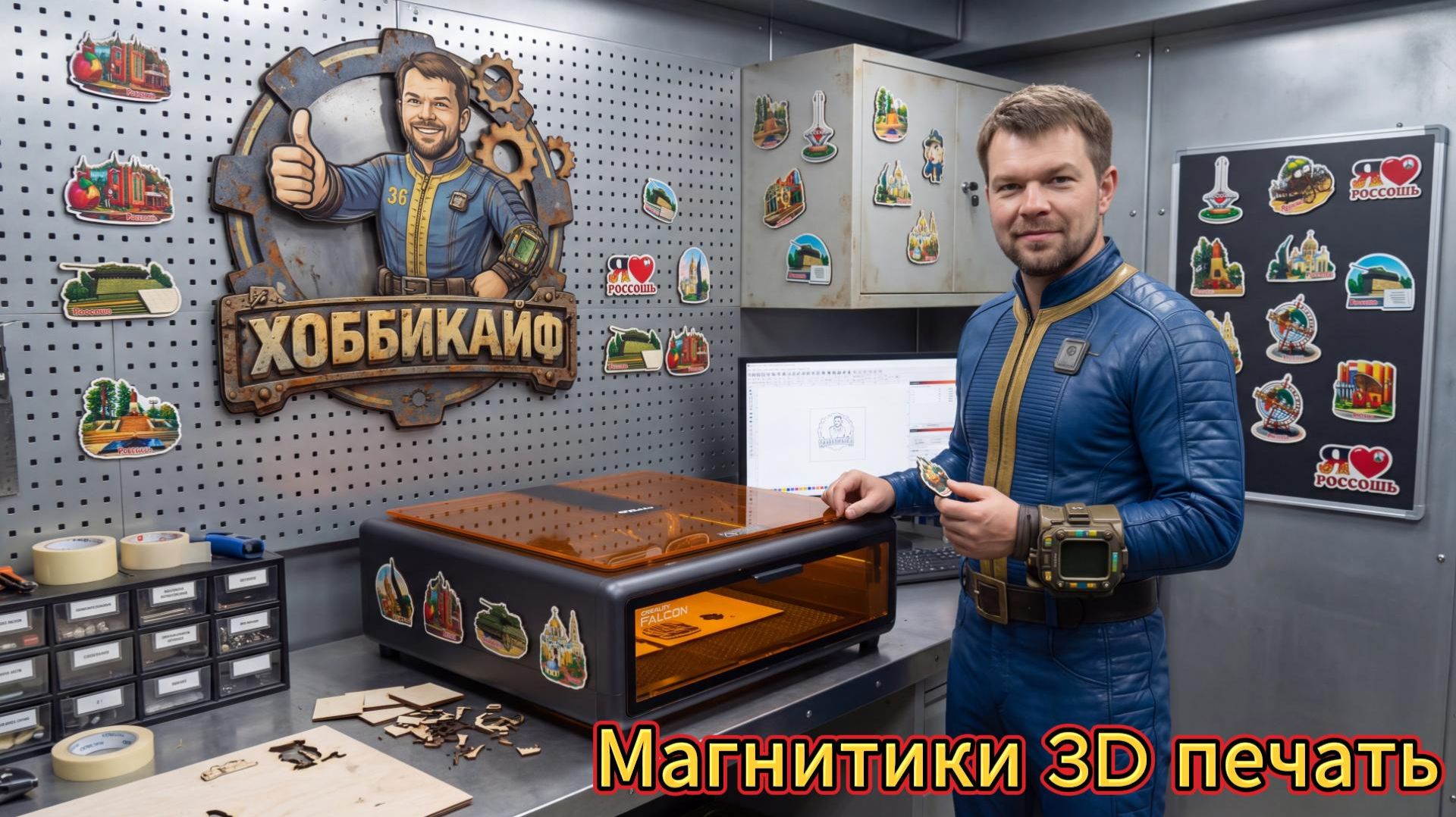 Печатаю магниты на 3D-принтере 🧲 Закладываю магниты прямо в пластик
