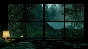 ШУМ ДОЖДЯ ЗА БОЛЬШИМ ОКНОМ 🌧️🕯️ ЗВУКИ ДОЖДЯ ДЛЯ СНА И РАССЛАБЛЕНИЯ