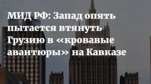 Запад, Киев и грузинские радикалы пытаются втянуть Тбилиси в кровавые авантюры в Закавказье,