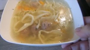 Сегодня у нас...Домашняя лапша, с фрикадельками.. Кулинарим с Людмилой..