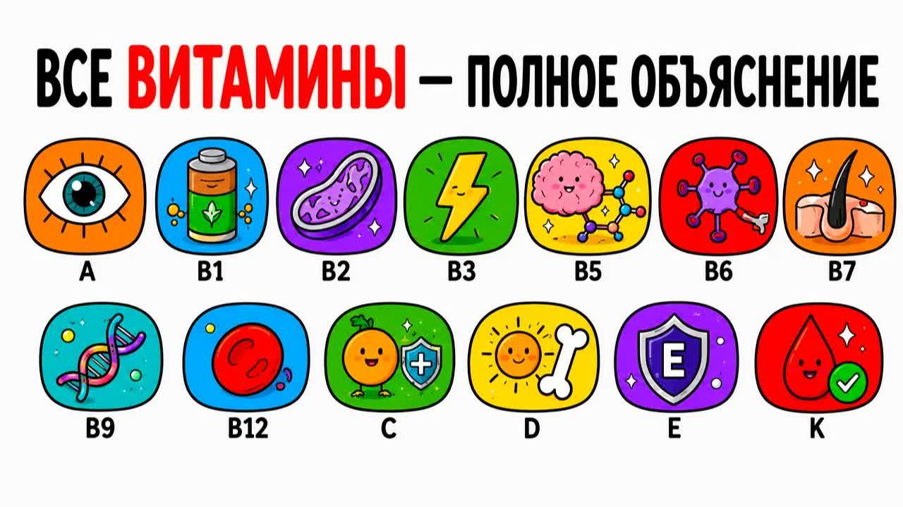 Каждый витамин и его роль в организме 😴 История для сна