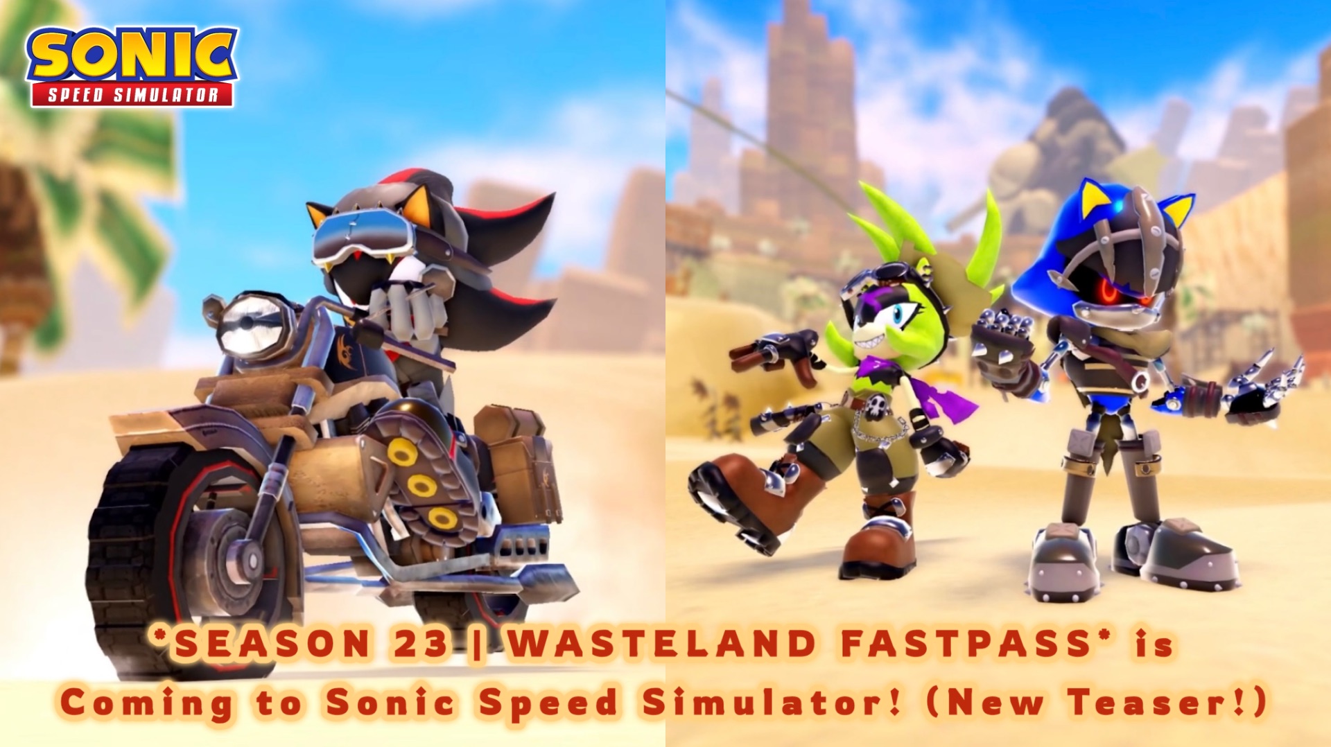 ROBLOX (#744; *SEASON 23 | WASTELAND FASTPASS* Is Coming To Sonic Speed Simulator! (New Teaser!))