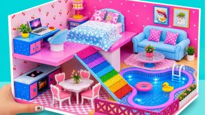 🏡❤️Миниатюрный дом своими руками # Постройте круглый бассейн, спальню, кухню и гостиную из карт