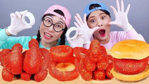 Читос Хот-дог Куриный гамбургер Мукбанг