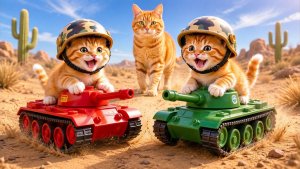 Мама-Кошка Подстригает мех на ферме и Шьет Тигровую шапочку Для Котят Дома🐾🎩🐯