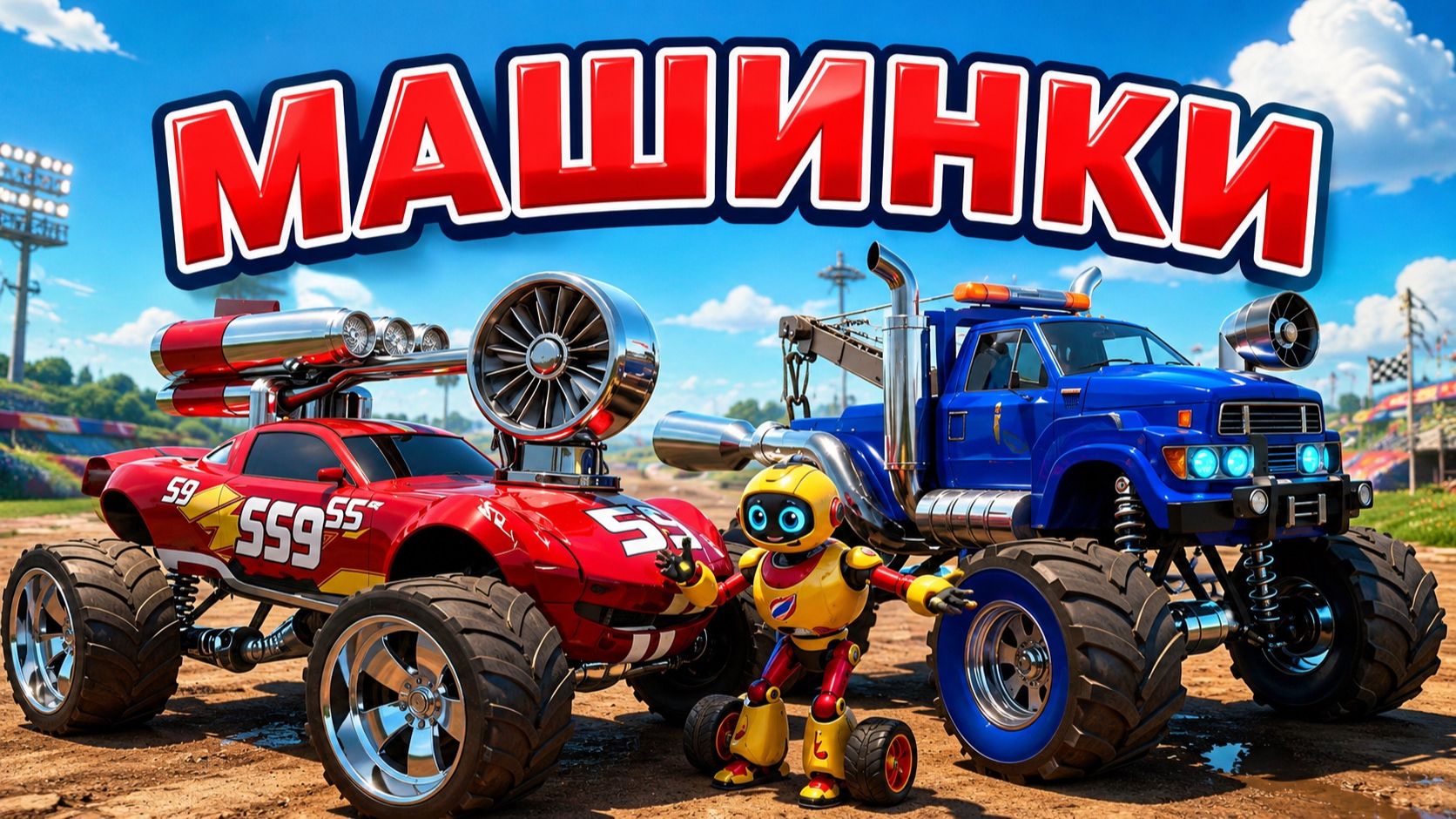 Мультики про машинки Тачки: Робот-Апгрейд Молнии Маквина и Мэтра