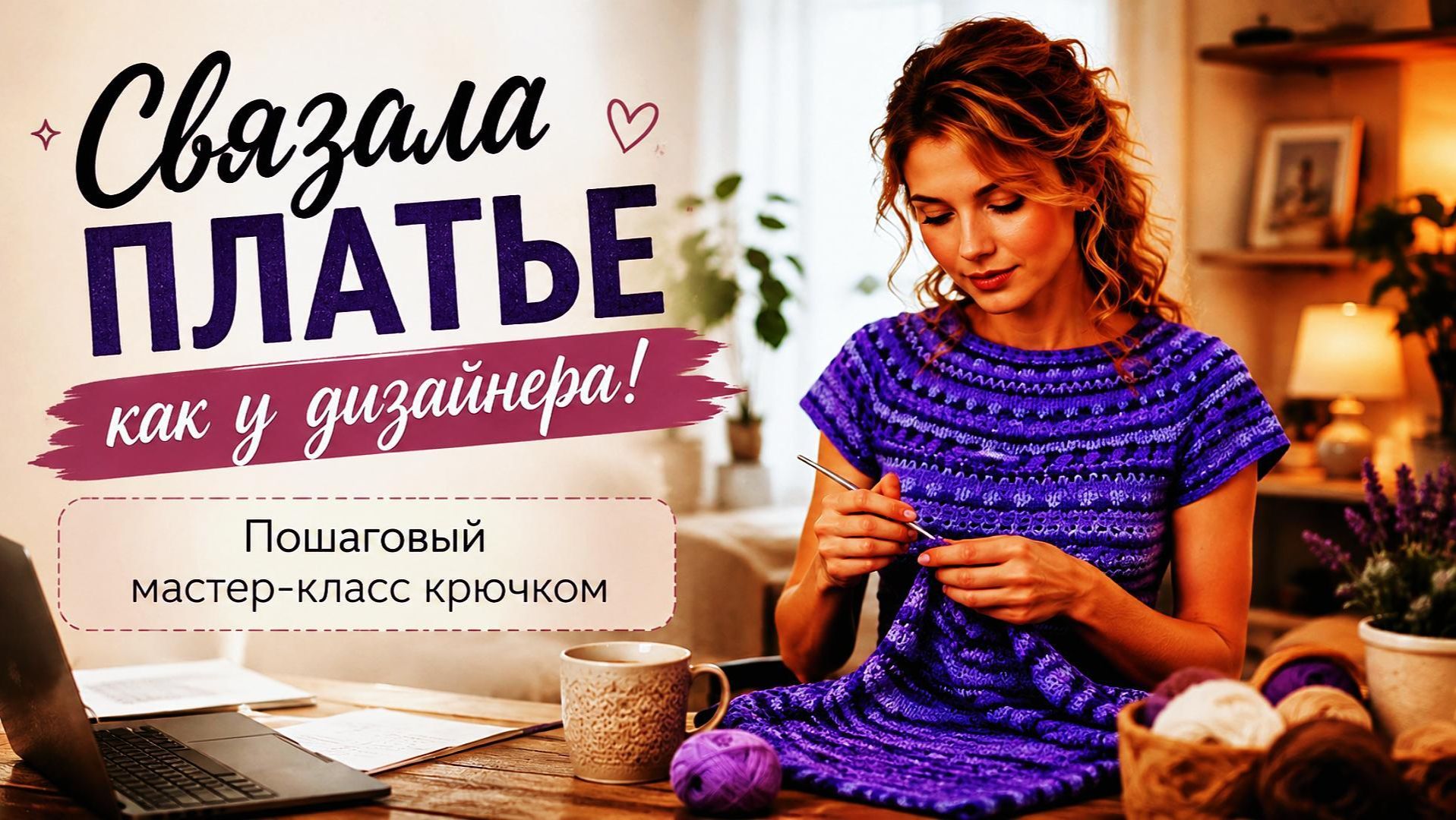 Вяжем платье крючком из остатков пряжи: подробный урок