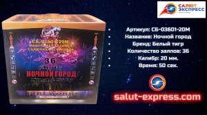 СБ-03601-20М Ночной город — салют 20 мм (36 выстрелов) | Белый Тигр