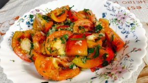 Любаша Губарева. ЗАКУСКА ИЗ ПОМИДОРОВ С ЧЕСНОКОМ И ЗЕЛЕНЬЮ! 🍅 БЫСТРОГО ПРИГОТОВЛЕНИЯ!