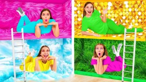 Секретные Домики под Кроватью Четыре Цвета Челлендж # Сумасшедший Челлендж от TeenTeam Challeng