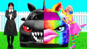 Радужная машина vs Черная машина Челлендж # Смешные Моменты от Fun Fun Challenge