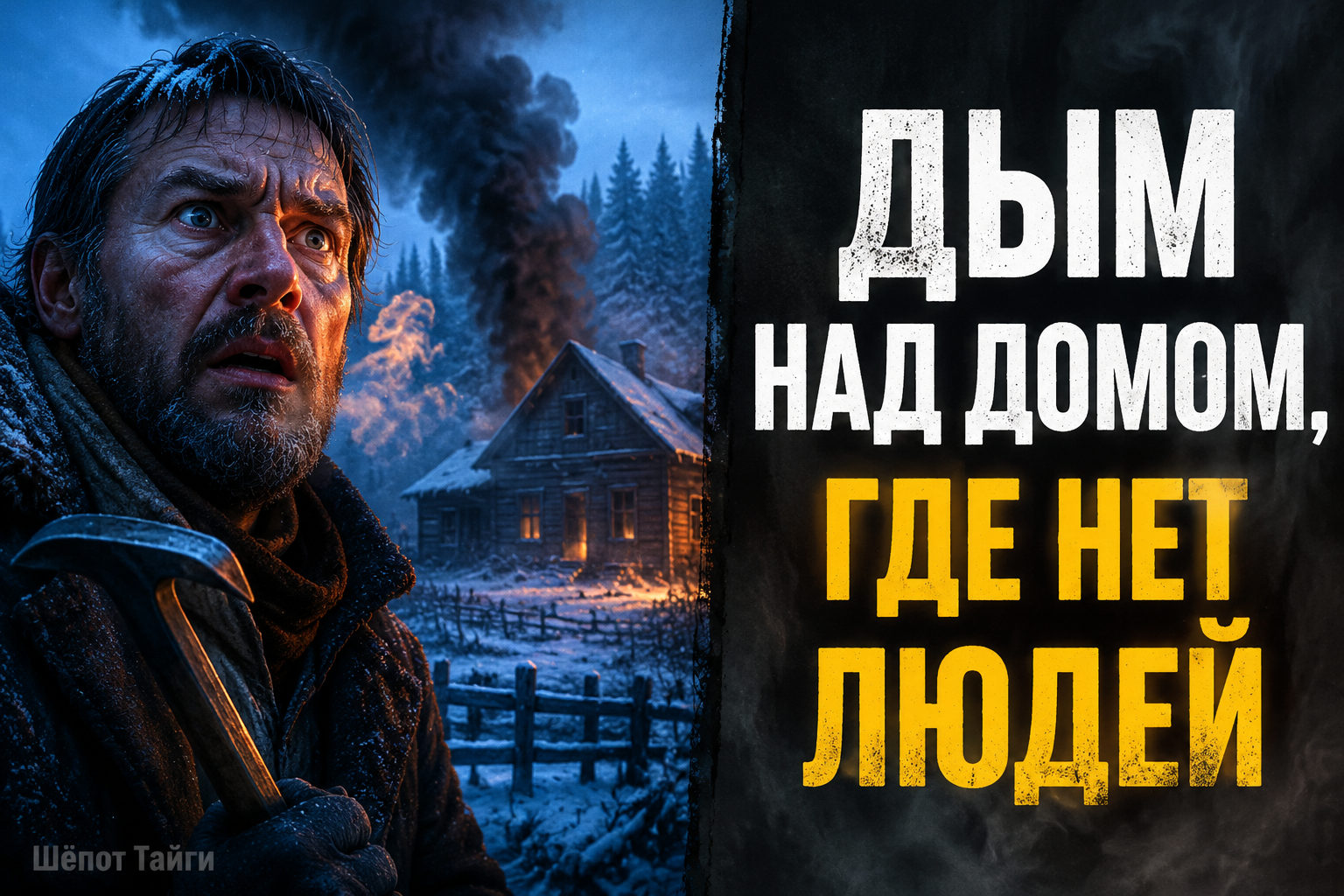 Дым над крышей заброшенной деревни появился ночью