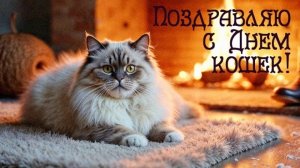 С днём кошек. Шикарная музыкальная открытка.