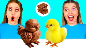 Челлендж. Шоколадная Еда vs Настоящая еда # Эпичная Битва с Едой от DoDo Challenge