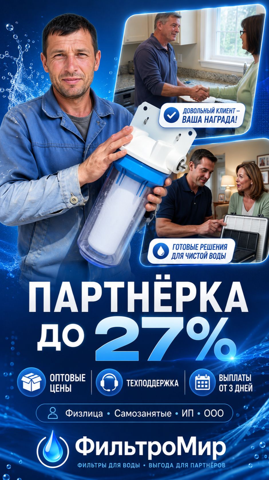 ПРИВЁЛ КЛИЕНТА → ПОЛУЧИЛ ДО 27%: ПАРТНЁРКА ФИЛЬТРОМИР