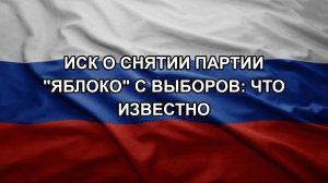 Иск о снятии партии «Яблоко» с выборов: что известно