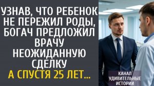 Истории из жизни Узнав, что ребенок не пережил роды, богач предложил врачу неожиданную сделку…