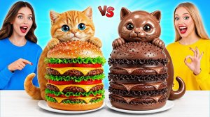Челлендж. Шоколадная Еда vs Настоящая еда | Вкусные Кухонные Рецепты