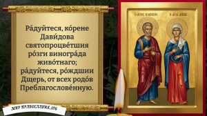 Молитвы Праведным Богоотцам Иоакиму и Анне. Православие.