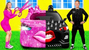 Розовая машина vs Черная машина Челлендж # Смешные Челленджи