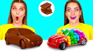 Челлендж. Шоколадная Еда vs Настоящая еда # Смешные Челленджи от Fun Fun Challenge