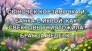 СЫНОЧЕК-КОРЗИНОЧКА И БАНКА С ИКРОЙ: КАК СВЕКРОВЬ УНИЧТОЖИЛА БРАК ЗА НЕДЕЛЮ
