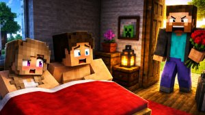 МУЖ ВЕРНУЛСЯ НЕМНОГО ПОРАНЬШЕ И СПАЛИЛ НАС! МАЙНКРАФТ МУЛЬТИК ДЛЯ ДЕТЕЙ ТРОЛЛИНГ ДЕТИ МОДЫ MINECRAFT
