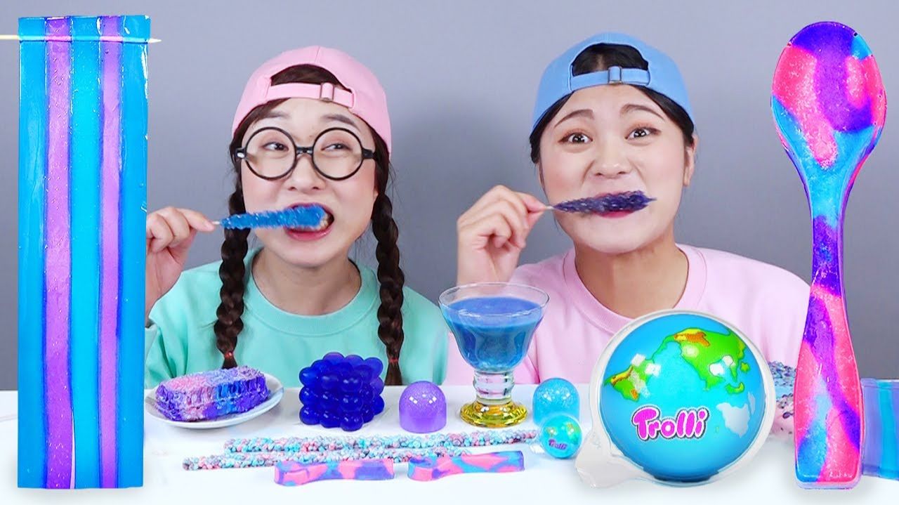 Галактика Земля Желейный Шоколадный Десерт Мукбанг